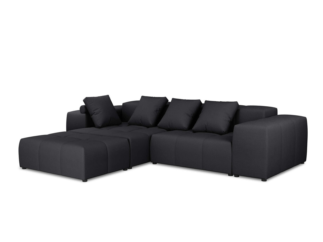 Universāls stūra dīvāns Micadoni Home Margo L 68, melns cena un informācija | Stūra dīvāni | 220.lv