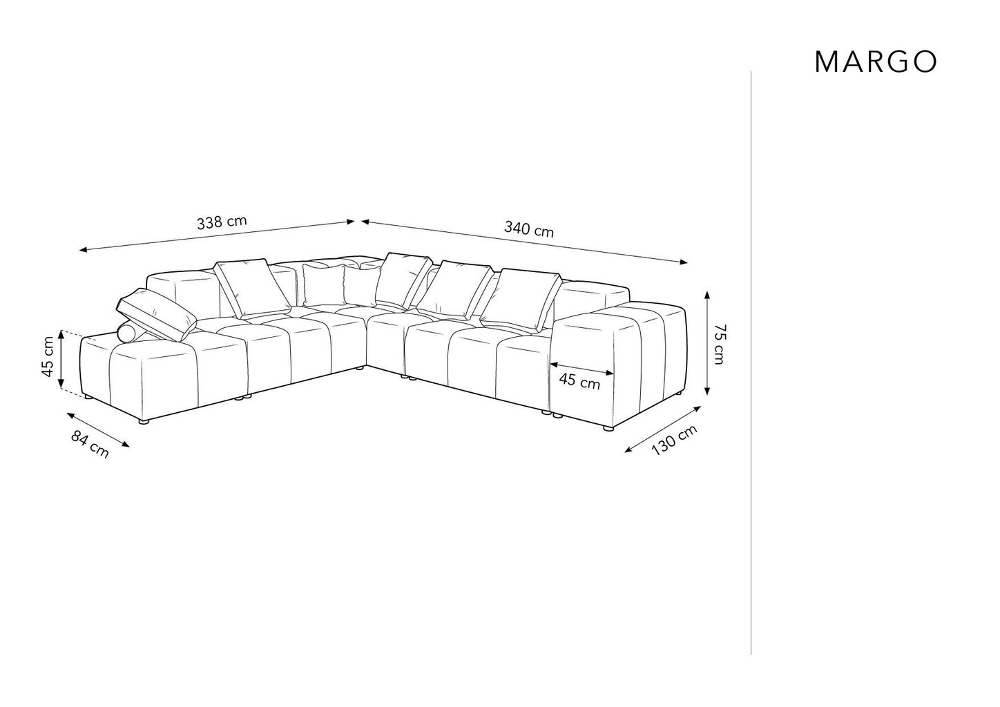 Universāls stūra dīvāns Micadoni Home Margo XL, sarkans cena un informācija | Stūra dīvāni | 220.lv