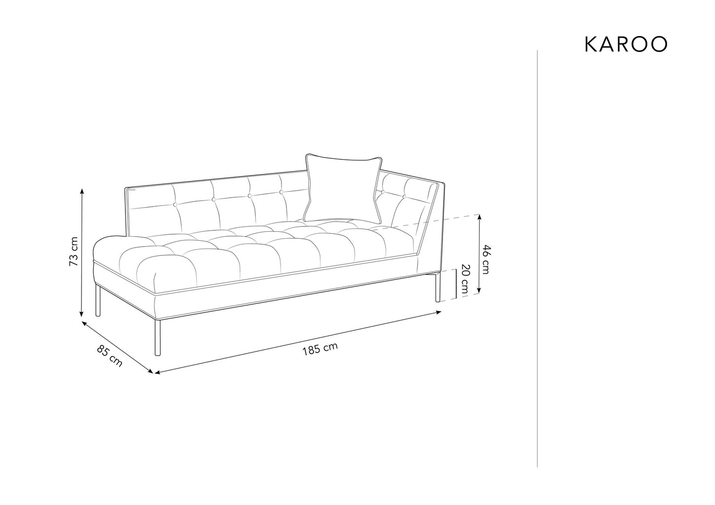 Kušete Micadoni Home Karoo 1S, gaiši pelēka цена и информация | Dīvāni | 220.lv