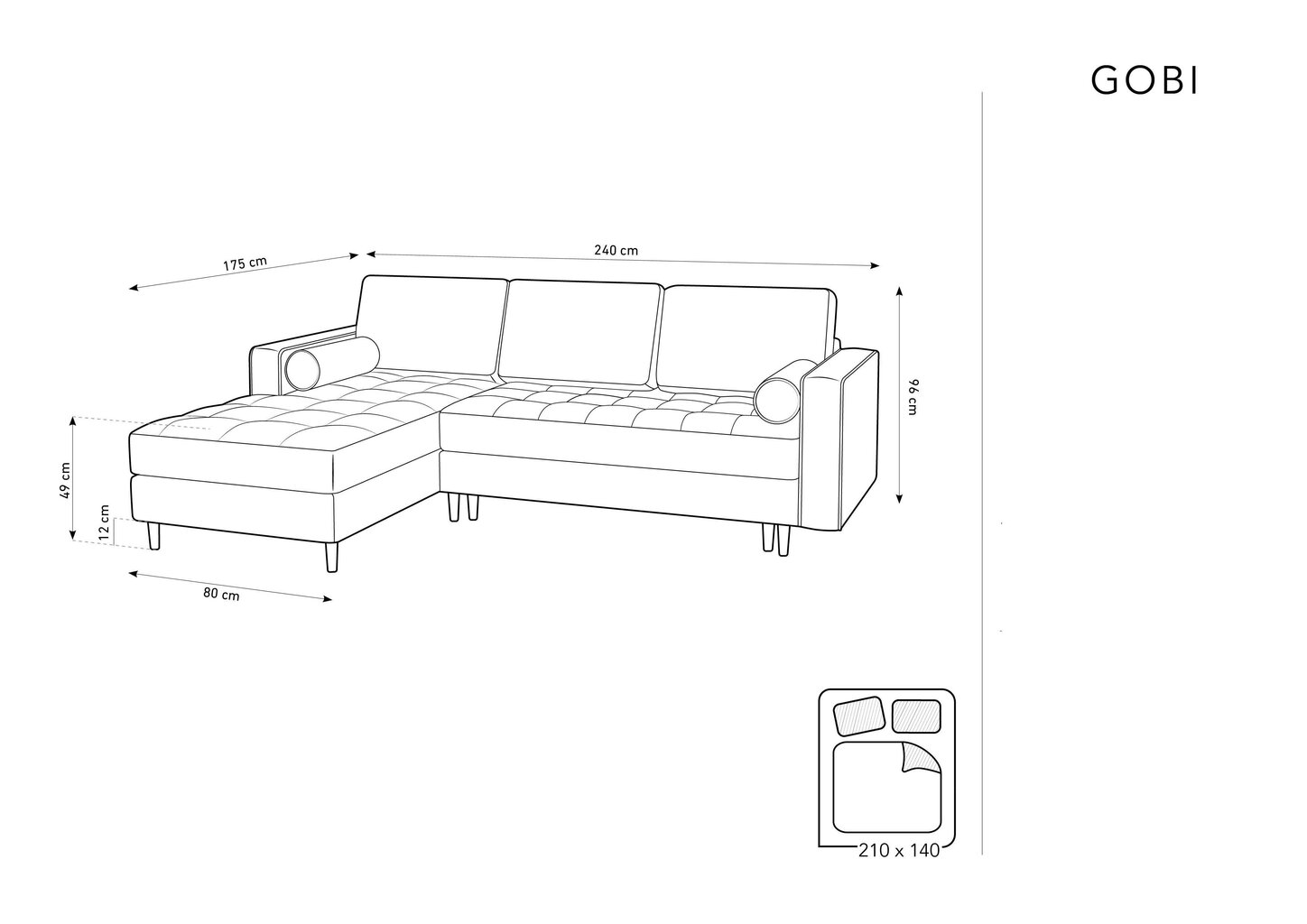 Stūra dīvāns Micadoni Home Gobi 5S, rozā cena un informācija | Stūra dīvāni | 220.lv