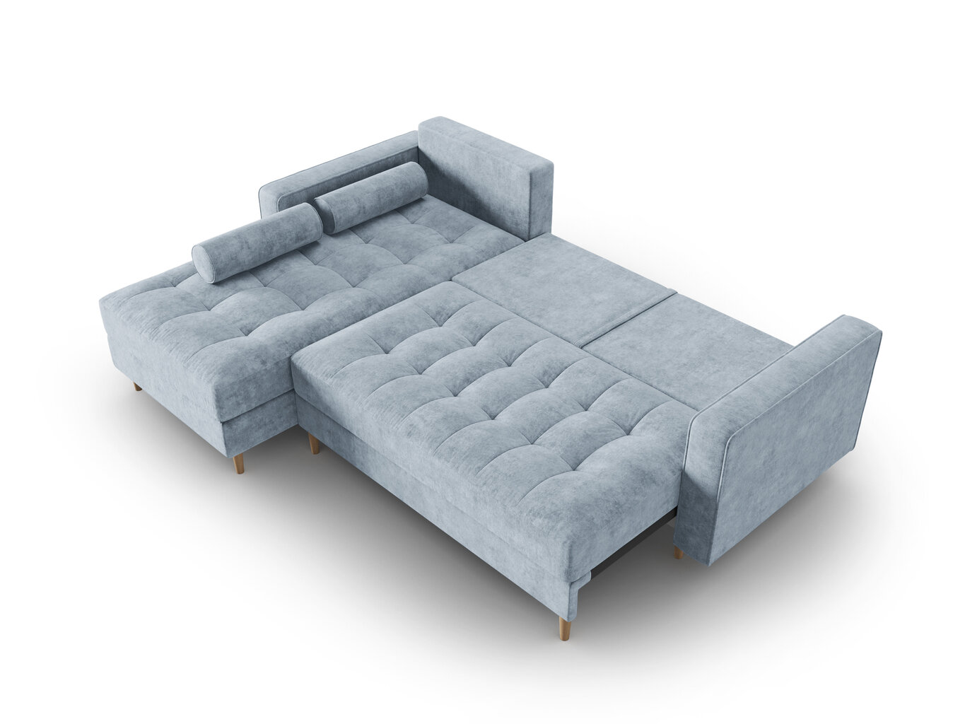 Stūra dīvāns Micadoni Home Gobi 5S, gaiši zils cena un informācija | Stūra dīvāni | 220.lv