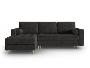 Stūra dīvāns Micadoni Home Gobi 5S, melns cena un informācija | Stūra dīvāni | 220.lv