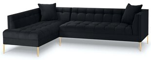 Stūra dīvāns Micadoni Home Karoo, melns cena un informācija | Stūra dīvāni | 220.lv