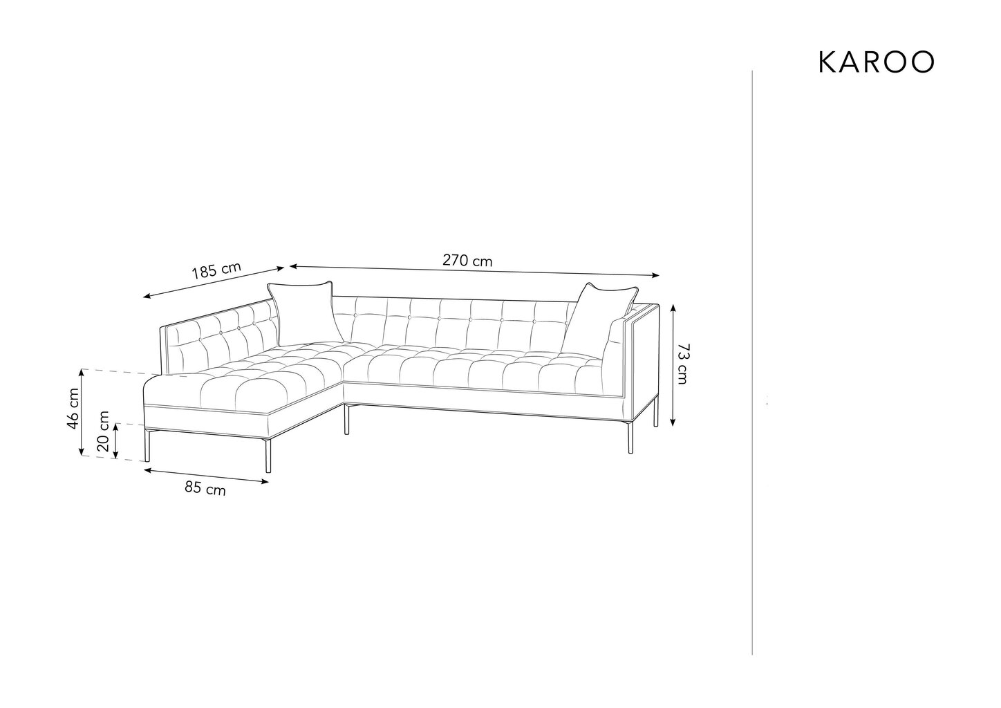 Stūra dīvāns Micadoni Home Karoo 5S, rozā цена и информация | Stūra dīvāni | 220.lv