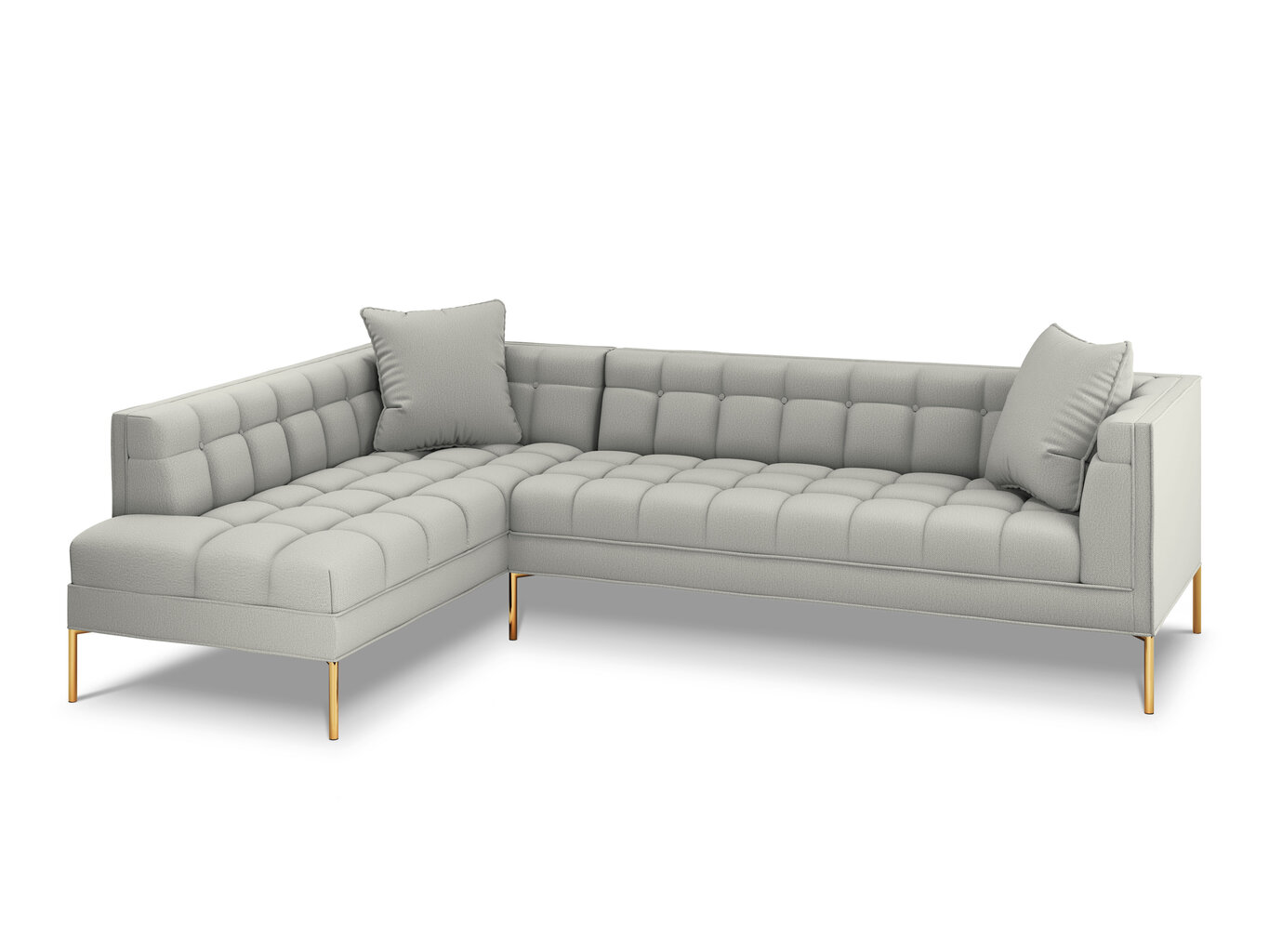 Stūra dīvāns Micadoni Home Karoo 5S, gaiši pelēks cena un informācija | Stūra dīvāni | 220.lv