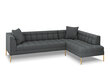 Stūra dīvāns Micadoni Home Karoo 5S, tumši pelēks цена и информация | Stūra dīvāni | 220.lv