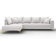 Stūra dīvāns Micadoni Home Marram 5S, gaiši pelēkas/zeltainas krāsas цена и информация | Stūra dīvāni | 220.lv