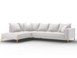 Stūra dīvāns Micadoni Home Marram 5S, gaiši pelēkas/zeltainas krāsas cena un informācija | Stūra dīvāni | 220.lv