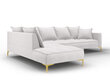 Stūra dīvāns Micadoni Home Marram 5S, gaiši pelēkas/zeltainas krāsas цена и информация | Stūra dīvāni | 220.lv