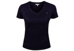 Sieviešu T krekls Tommy Hilfiger T-SHIRT SP SLIM SOLID V-NK TOP SS TUMŠI ZILS WW0WW30511 DW5 26512