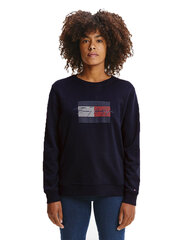Sporta džemperis sievietēm Tommy Hilfiger REGULAR FLAG C-NK, tumši zils WW0WW31735 DW5 38980 цена и информация | Женские кофты | 220.lv