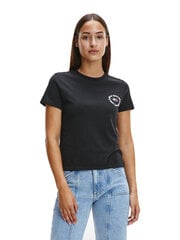 Женская футболка Tommy Hilfiger TJW REGULAR FLORAL BADGE TEE, черная DW0DW11283 BDS 40819 цена и информация | Женские футболки | 220.lv