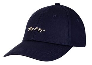 Beisbola cepure Tommy Hilfiger Signature Cap, tumši zila AW0AW10054 DW5 37945 цена и информация | Женские шапки | 220.lv