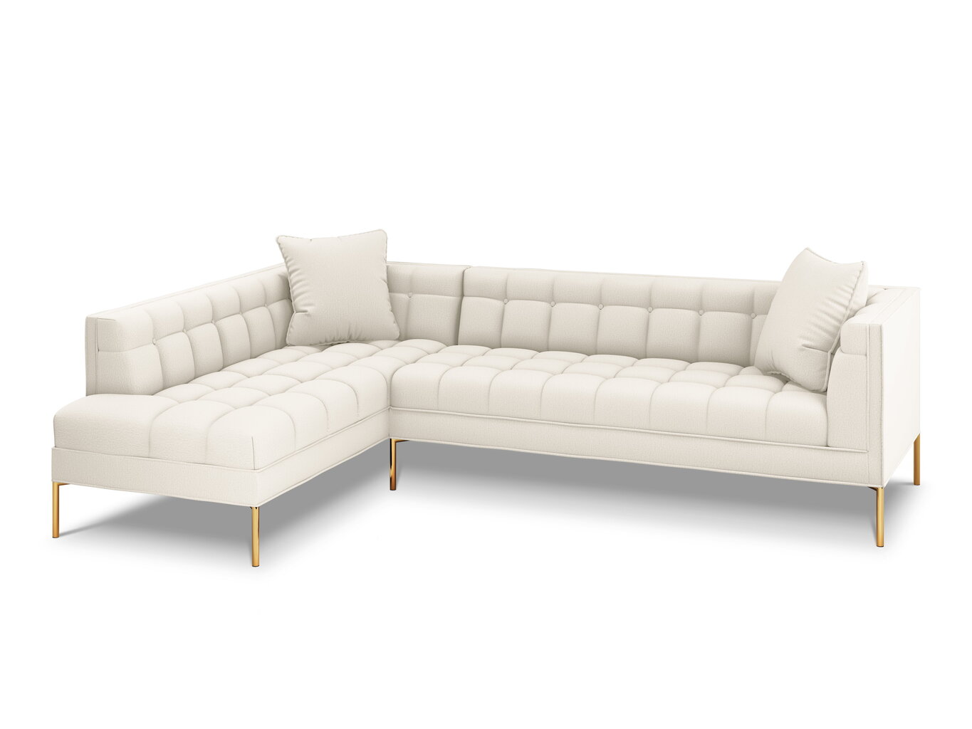 Stūra dīvāns Micadoni Home Karoo 5S, gaišas smilškrāsas cena un informācija | Stūra dīvāni | 220.lv