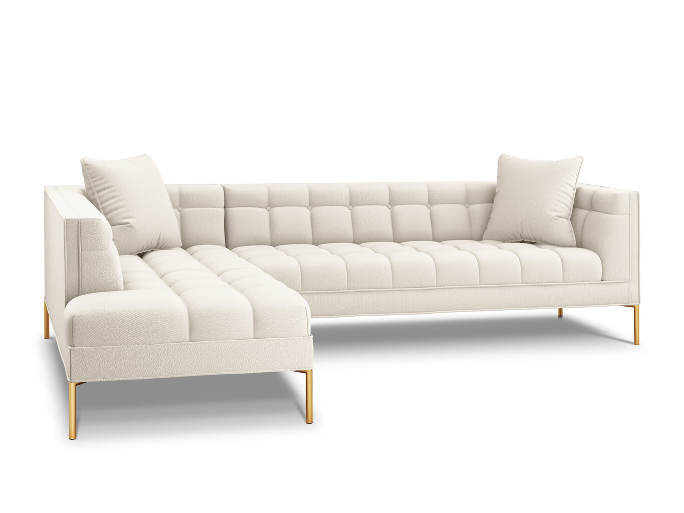 Stūra dīvāns Micadoni Home Karoo 5S, gaišas smilškrāsas цена и информация | Stūra dīvāni | 220.lv