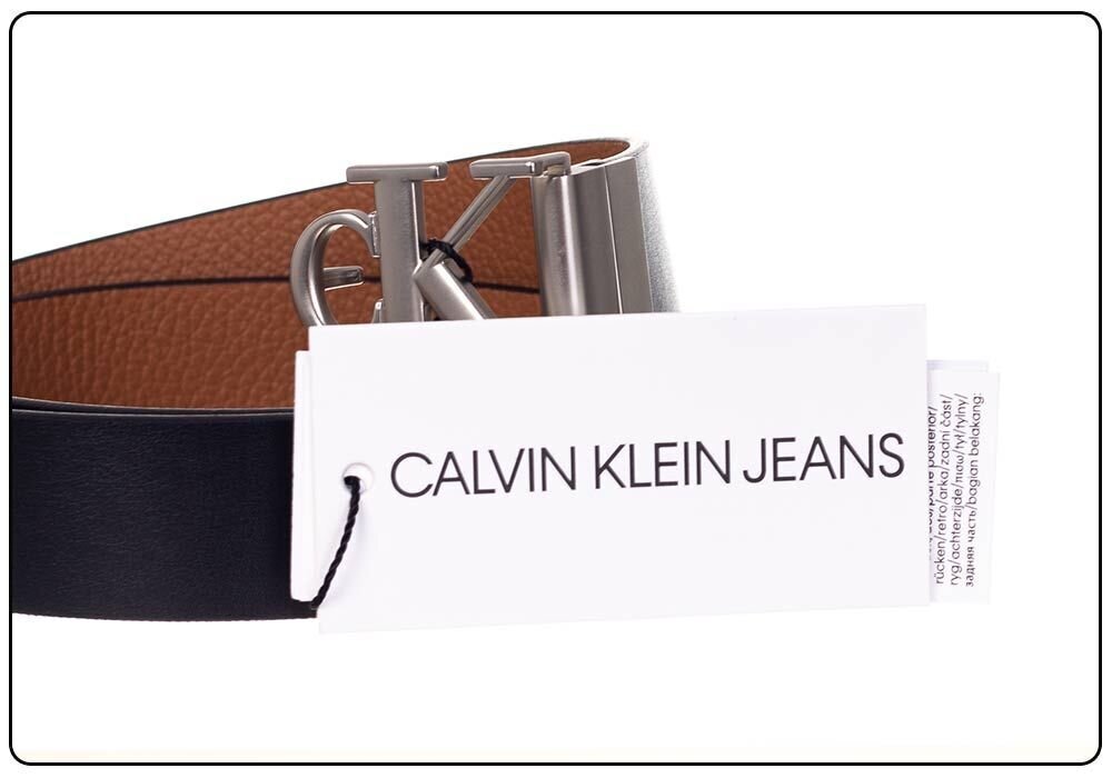 Josta sievietēm Calvin Klein 2in1 MONO HARDWARE ROUND REV PLQ 30 mm, melna/brūna K60K607601 00V 38176 цена и информация | Sieviešu jostas | 220.lv