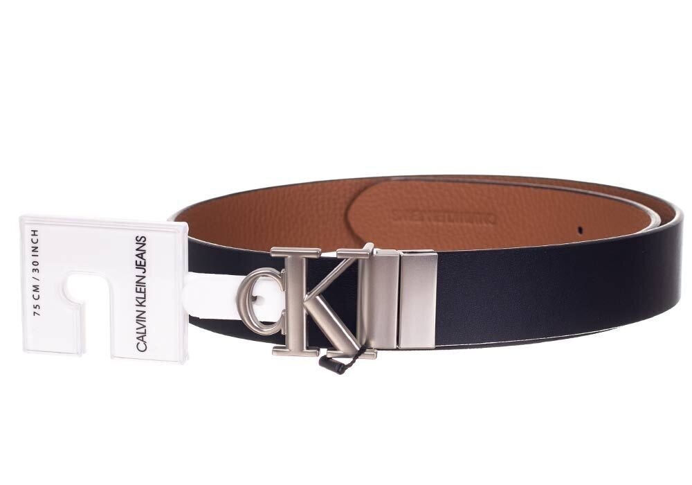 Josta sievietēm Calvin Klein 2in1 MONO HARDWARE ROUND REV PLQ 30 mm, melna/brūna K60K607601 00V 38176 цена и информация | Sieviešu jostas | 220.lv