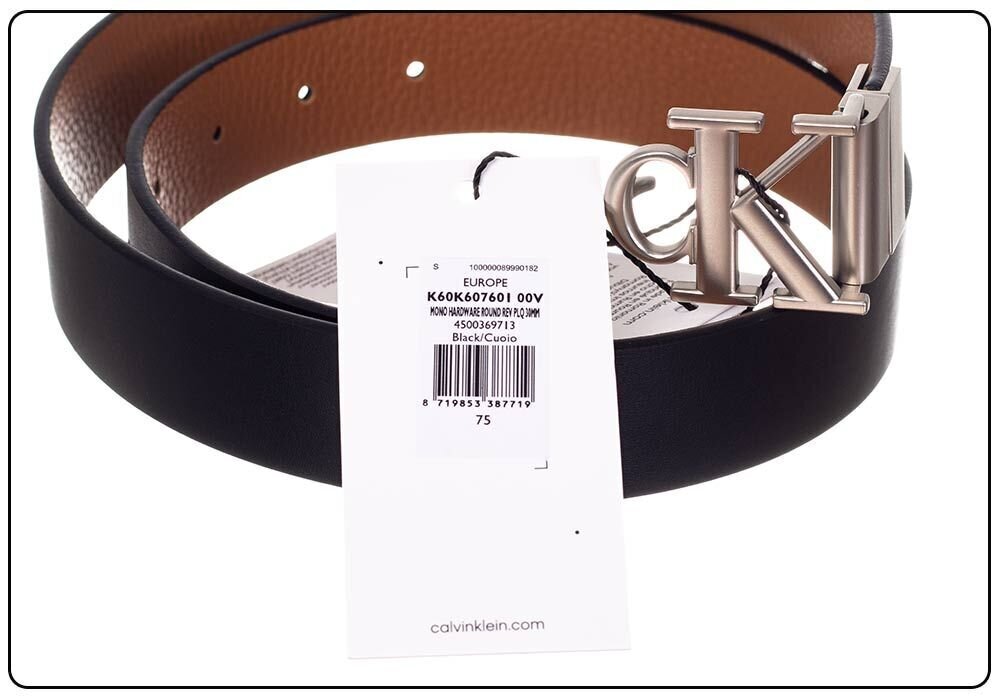 Josta sievietēm Calvin Klein 2in1 MONO HARDWARE ROUND REV PLQ 30 mm, melna/brūna K60K607601 00V 38176 цена и информация | Sieviešu jostas | 220.lv