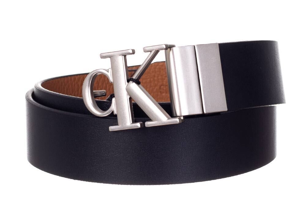 Josta sievietēm Calvin Klein 2in1 MONO HARDWARE ROUND REV PLQ 30 mm, melna/brūna K60K607601 00V 38176 цена и информация | Sieviešu jostas | 220.lv