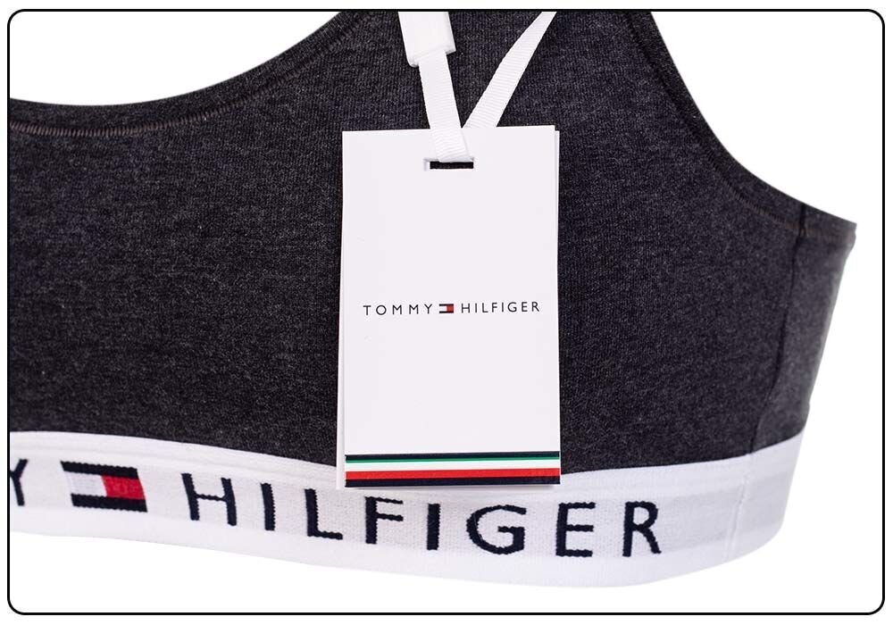 Sieviešu krūšturis Tommy Hilfiger, grafīts, UW0UW02037 PJB 27650 цена и информация | Sporta apģērbs sievietēm | 220.lv