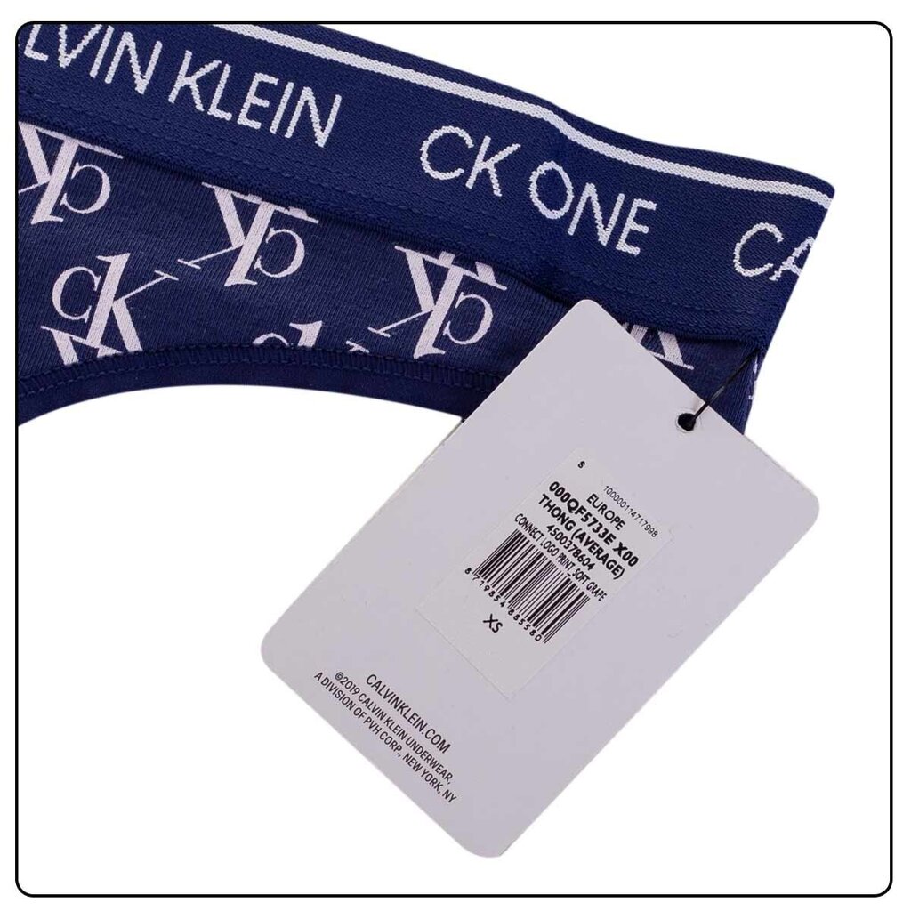 Apakšbikses-stringi sievietēm Calvin Klein Thong (Average), zilas 000QF5733E X00 40709 cena un informācija | Sieviešu biksītes | 220.lv