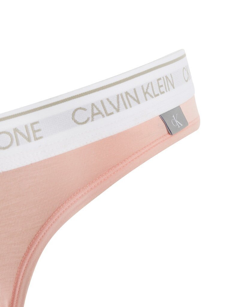 Stringbiksītes sievietēm Calvin Klein Thong (Average), rozā, 000QF5733E TJU 42109 cena un informācija | Sieviešu biksītes | 220.lv