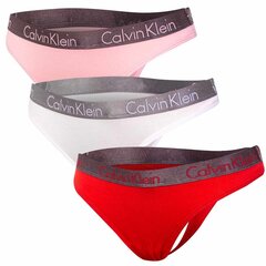 Женские трусики - стринги Calvin Klein THONG 3 пары, красные / белые / розовые 000QD3560E W5E 42128 цена и информация | Трусики | 220.lv