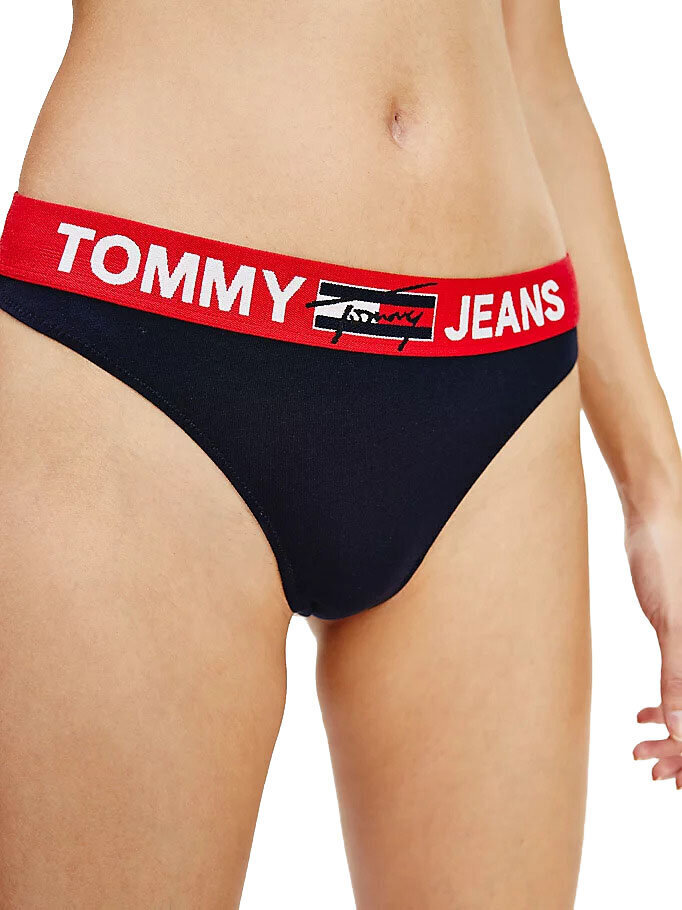 Sieviešu biksītes-stringi Tommy Hilfiger THONG, tumši zili UW0UW02823 DW5 42213 цена и информация | Sieviešu biksītes | 220.lv