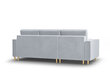 Universāls stūra dīvāns Micadoni Home Leona, gaiši zils/zelta krāsas cena un informācija | Stūra dīvāni | 220.lv