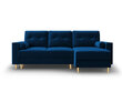 Universāls stūra dīvāns Micadoni Home Leona, zils/zelta krāsas cena un informācija | Stūra dīvāni | 220.lv
