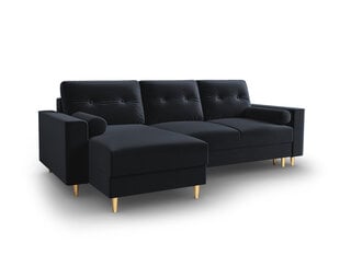 Universāls stūra dīvāns Micadoni Home Leona, tumši zils/zelta krāsas cena un informācija | Stūra dīvāni | 220.lv