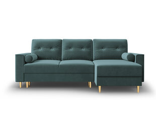 Universāls stūra dīvāns Micadoni Home Leona, gaiši zaļš/zelta krāsas cena un informācija | Stūra dīvāni | 220.lv