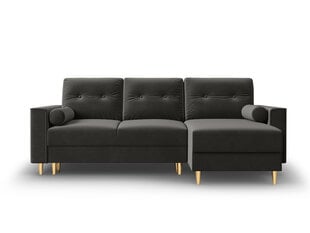 Universāls stūra dīvāns Micadoni Home Leona, tumši pelēks/zelta krāsas cena un informācija | Stūra dīvāni | 220.lv