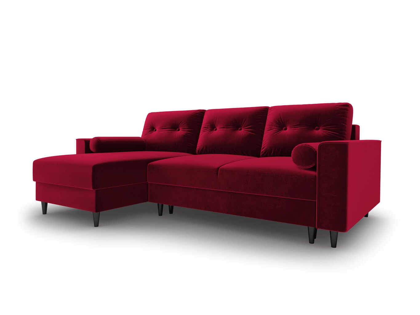 Universāls stūra dīvāns Micadoni Home Leona, sarkans/melns cena un informācija | Stūra dīvāni | 220.lv