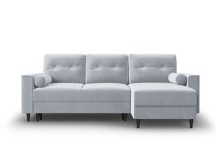 Universāls stūra dīvāns Micadoni Home Leona, gaiši zils/melns cena un informācija | Stūra dīvāni | 220.lv