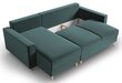 Universāls stūra dīvāns Micadoni Home Leona, gaiši zaļš/melns cena un informācija | Stūra dīvāni | 220.lv