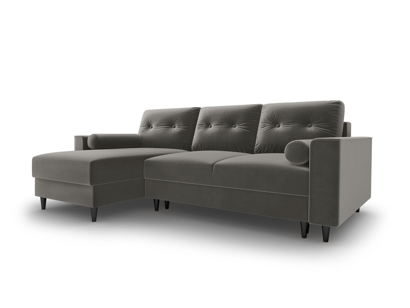 Universāls stūra dīvāns Micadoni Home Leona, pelēks/melns cena un informācija | Stūra dīvāni | 220.lv
