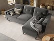 Universāls stūra dīvāns Micadoni Home Leona, pelēks/melns cena un informācija | Stūra dīvāni | 220.lv