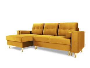 Stūra dīvāns Micadoni Home Leona 4S, dzeltens/zelta krāsas цена и информация | Угловые диваны | 220.lv