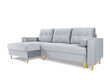 Stūra dīvāns Micadoni Home Leona 4S, gaiši zils/zelta krāsas цена и информация | Stūra dīvāni | 220.lv