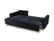 Stūra dīvāns Micadoni Home Leona 4S, tumši zils/zelta krāsas cena un informācija | Stūra dīvāni | 220.lv