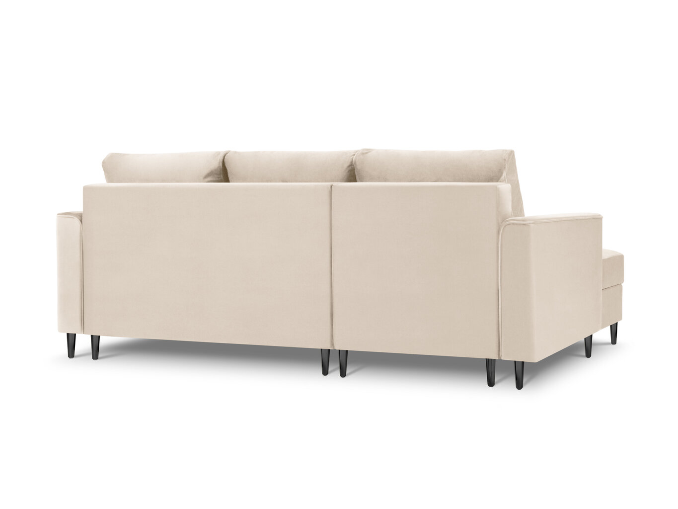 Stūra dīvāns Micadoni Home Leona 4S, smilškrāsas/melns cena un informācija | Stūra dīvāni | 220.lv