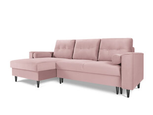 Stūra dīvāns Micadoni Home Leona 4S, rozā/melns cena un informācija | Stūra dīvāni | 220.lv