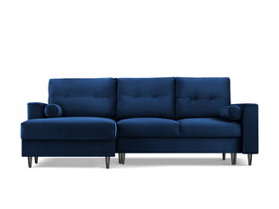 Stūra dīvāns Micadoni Home Leona 4S, zils/melns cena un informācija | Stūra dīvāni | 220.lv