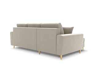 Universāls stūra dīvāns Micadoni Home Moghan, smilškrāsas/zelta krāsas cena un informācija | Stūra dīvāni | 220.lv