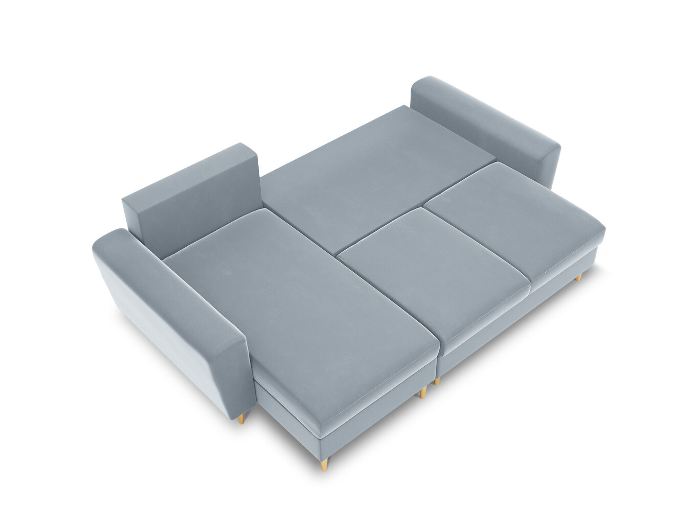 Universāls stūra dīvāns Micadoni Home Moghan, gaiši zils/zelta krāsas cena un informācija | Stūra dīvāni | 220.lv