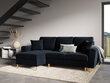 Universāls stūra dīvāns Micadoni Home Moghan, tumši zils/zelta krāsas cena un informācija | Stūra dīvāni | 220.lv