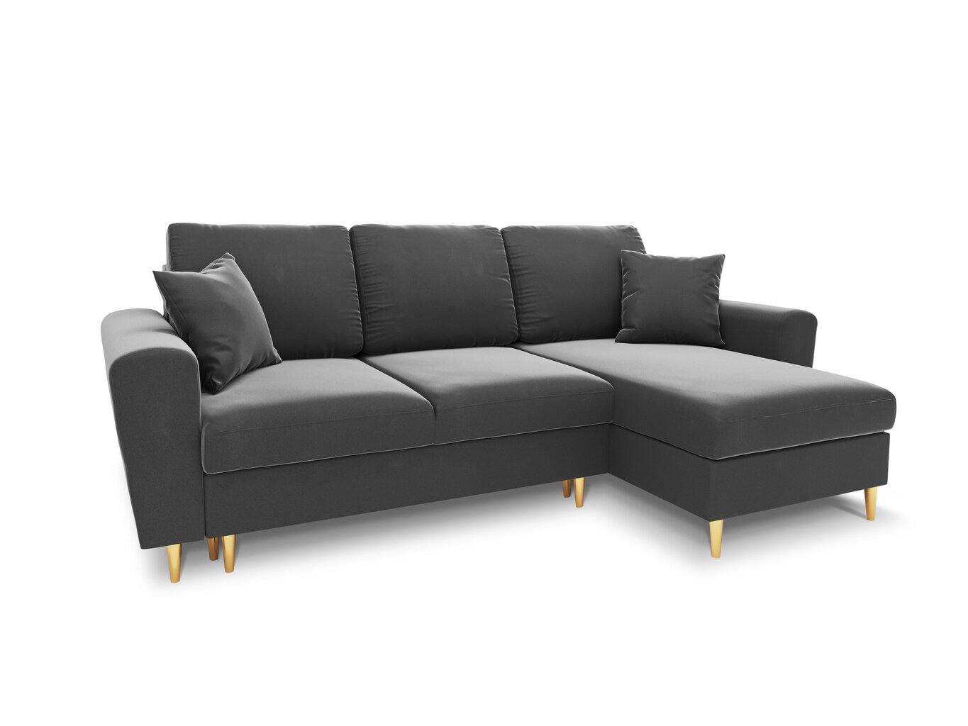 Universāls stūra dīvāns Micadoni Home Moghan, pelēks/zelta krāsas cena un informācija | Stūra dīvāni | 220.lv