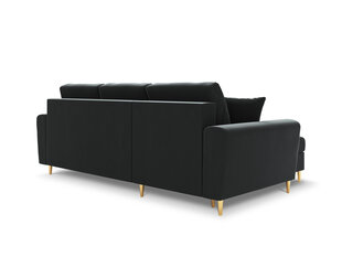 Universāls stūra dīvāns Micadoni Home Moghan, tumši pelēks/zelta krāsas cena un informācija | Stūra dīvāni | 220.lv
