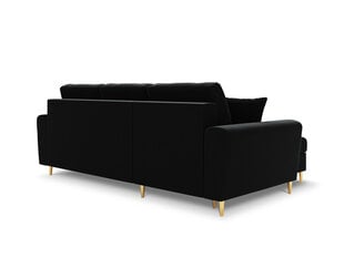 Stūra dīvāns Micadoni Home Moghan, melns/zeltainas krāsas cena un informācija | Stūra dīvāni | 220.lv
